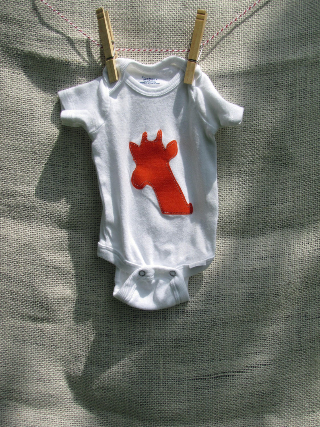 Giraffe Applique Onesie - Size Newborn