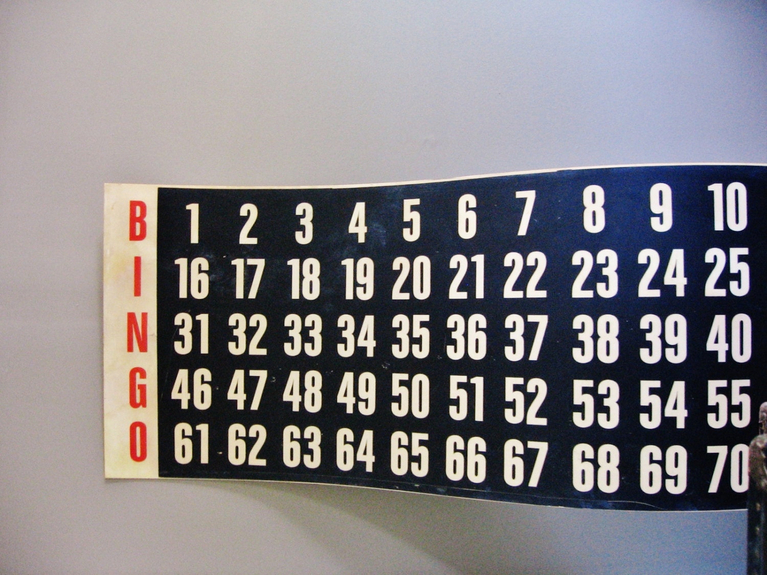 Vintage Extra Large Bingo Display Sign Home Decor Wall Hanging Blue, White, Red