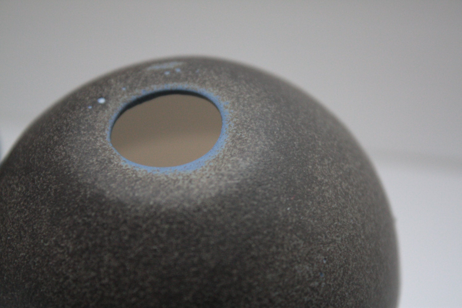 Black and white spheres with a hint of blue made from English fine bone china - geometric decor