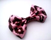 Rockabilly Small Hair Bow- Pink Leopard
