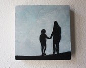 SPRING OFFER brothers silhouette Etsy oil painting canvas for the wall