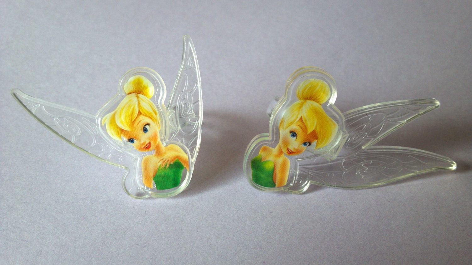 Tinkerbell cupcake rings picks or cake toppers, perfect for fairy or pirate birthday party treat bag favors, captain hook, peter pan, wings