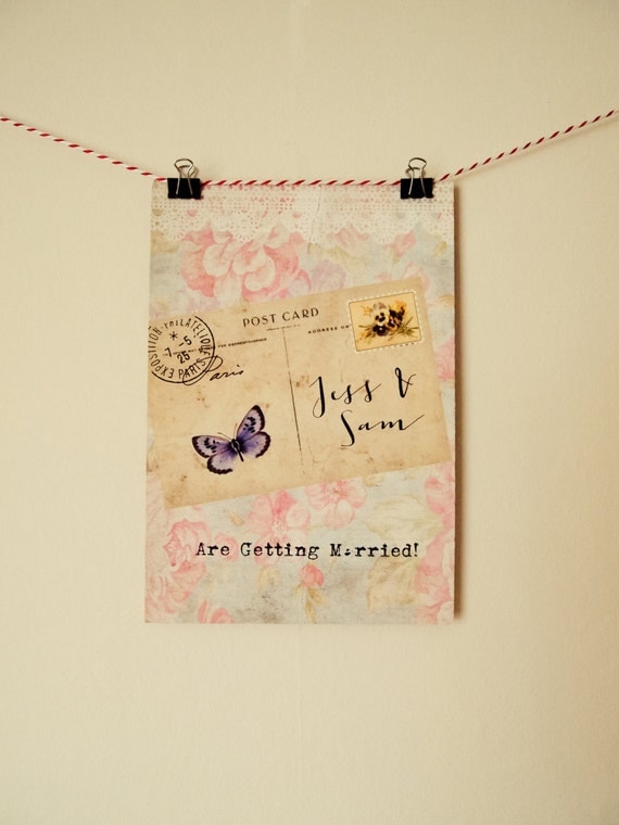 Rustic, Lace, Floral, Butterfly, DIY Printable Wedding Invitation and RSVP Il_570xn