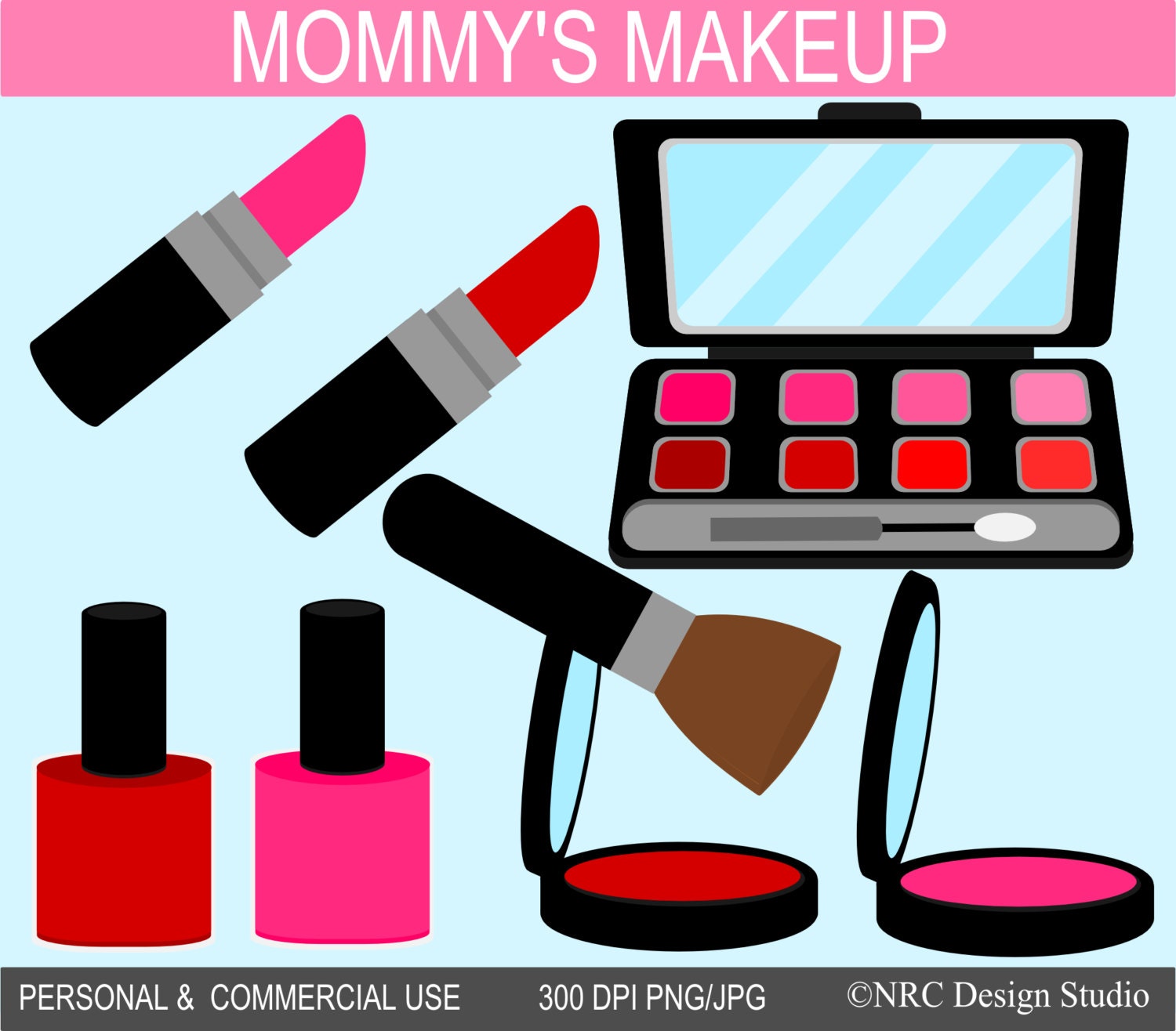 Mommy's Makeup Clip Art Graphics - Digital Clipart Commercial Use - Instant Download Il_570xn