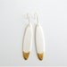 N o a - Long dainty earrings - White & gold - Porcelain jewelry - 14K Goldfilled earwires - Calliope Collection