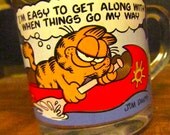 Garfield and Odie glass coffee mug cup cartoon 1978 Jim Davis
