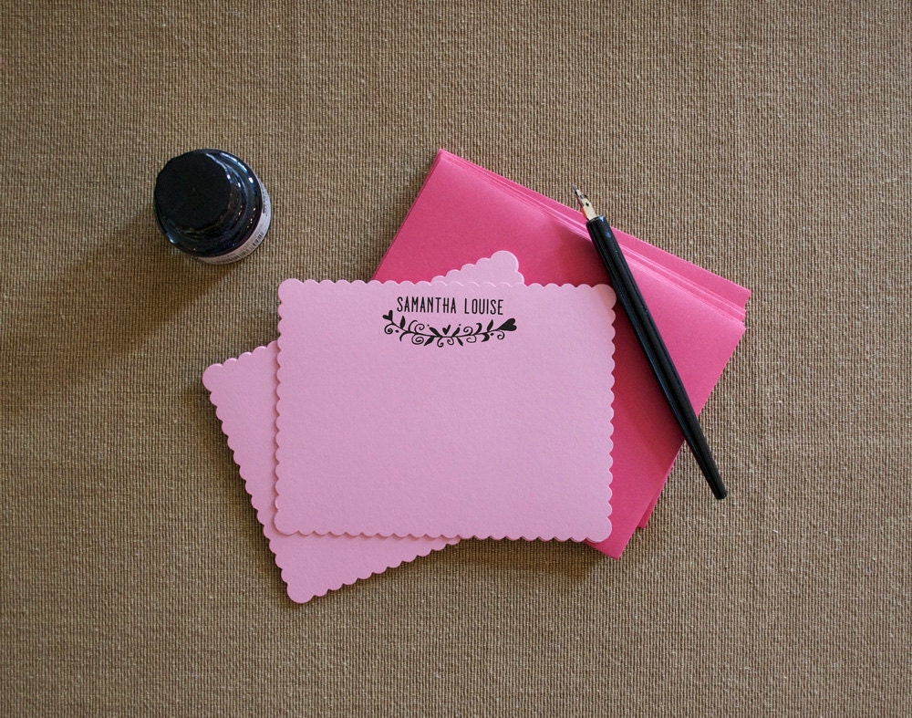 Personalized Name stamp with Traditional Wooden Handle, Personalized Stamp, Floral Il_170x135