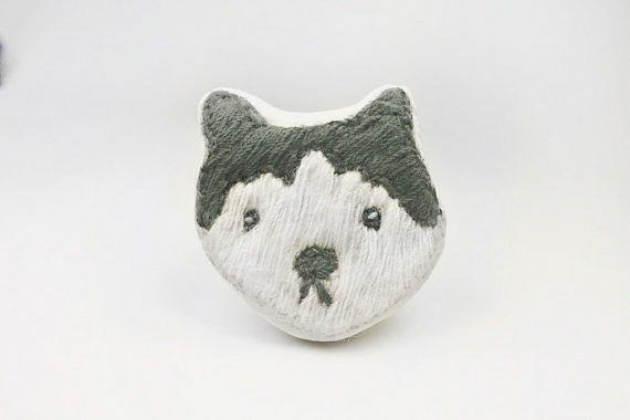 Lazy Siberian Husky Puppy hand Embroidery Ring - Adjustable - Gift - Personalized - Dog lover
