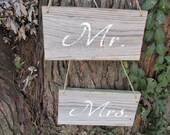 Mr. & Mrs. Rustic wedding signs  made from reclaimed wood