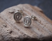 Silver Stud Earrings - Spiral