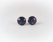 Black Glitter Nail Polish Earrings - Made to Order