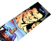 Superman Clark Kent Bookmark inspired by DC Comics OOAK vintage Laminated recycled upcycled repurposed reclaimed yj New 52 father's day