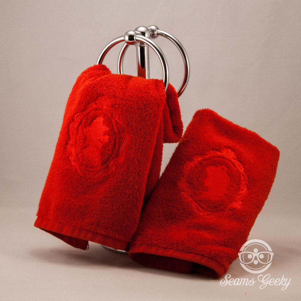 Two (2) Super Mario Bros. "His and Her" Inspired - Embroidered Hand Towels