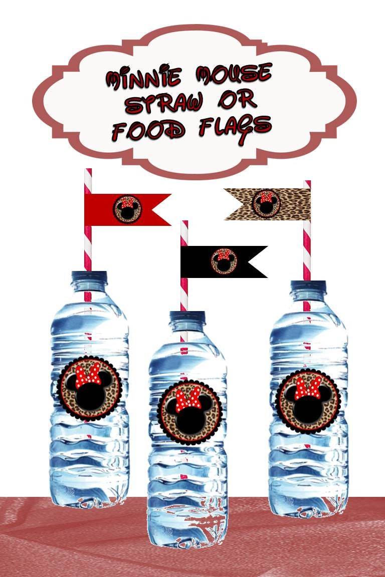 Minnie Mouse Party Pack: DIY Printable Straw Flags, Food Picks, Labels INSTANT DOWNLOAD, Matching Invitation and Party Decor Available
