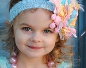 Headbands - CLOUDY DAY - Girl Headband - Little Girl Hair Accessories - Girls Clothing Dress - Toddler Rosette Satin Flower