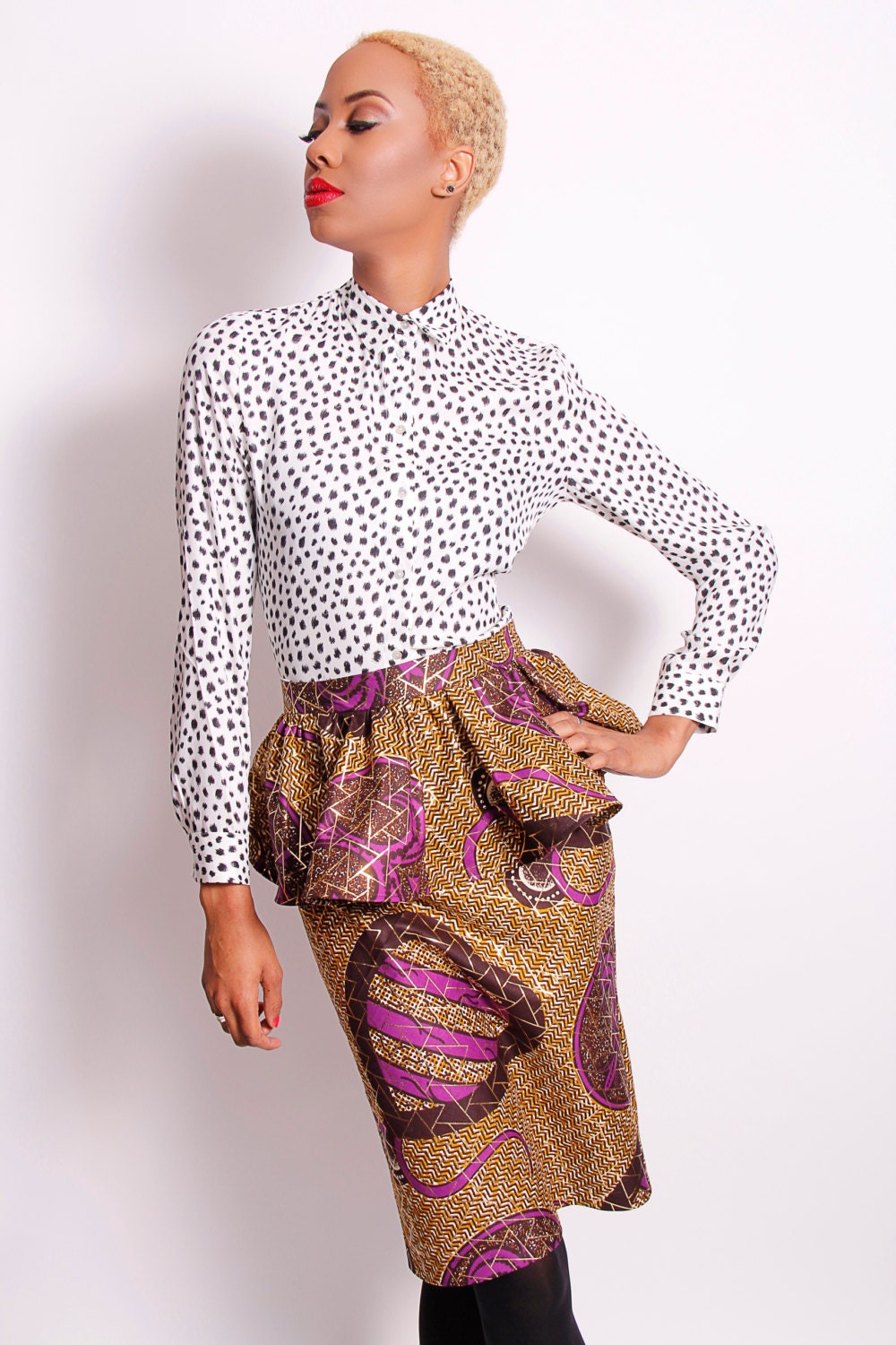 The Kait Bias Cut Peplum Skirt
