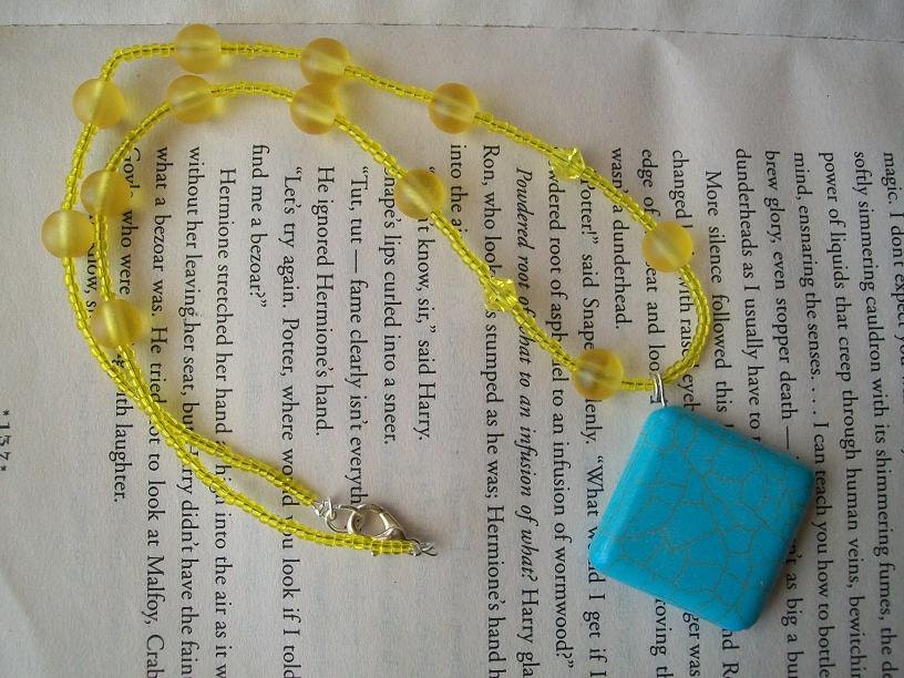 Turquoise and Yellow beaded necklace