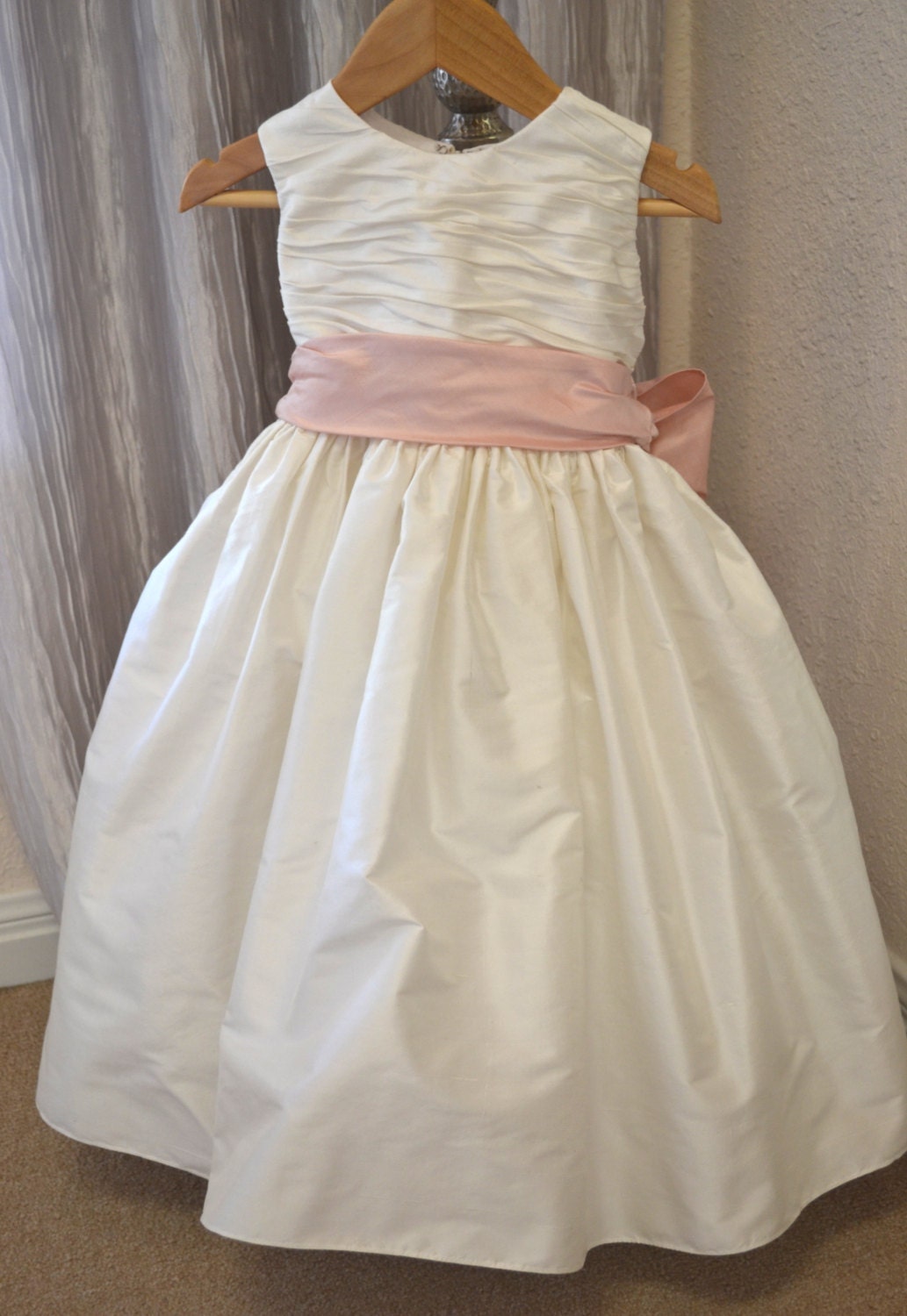 Flower Girl Dress, Baby Girl Dress, 1st Year Birthday Dress, Special Occasion Dress - Off-White, Ivory