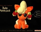 My Little Pony (MLP FIM) Inspired: Baby Applejack Plush - Cuddly Minky with Embroidered Eyes and freckles