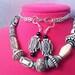 Hippie Inspired Ivory Stone Peace Necklace Set