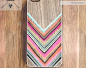 iPhone 4 Case, iPhone 5 Case Wood Print iPhone 4s Case Chevron iPhone Case, iPhone 4 Case - Soft Silicone Case or Hard Plastic iPhone Case
