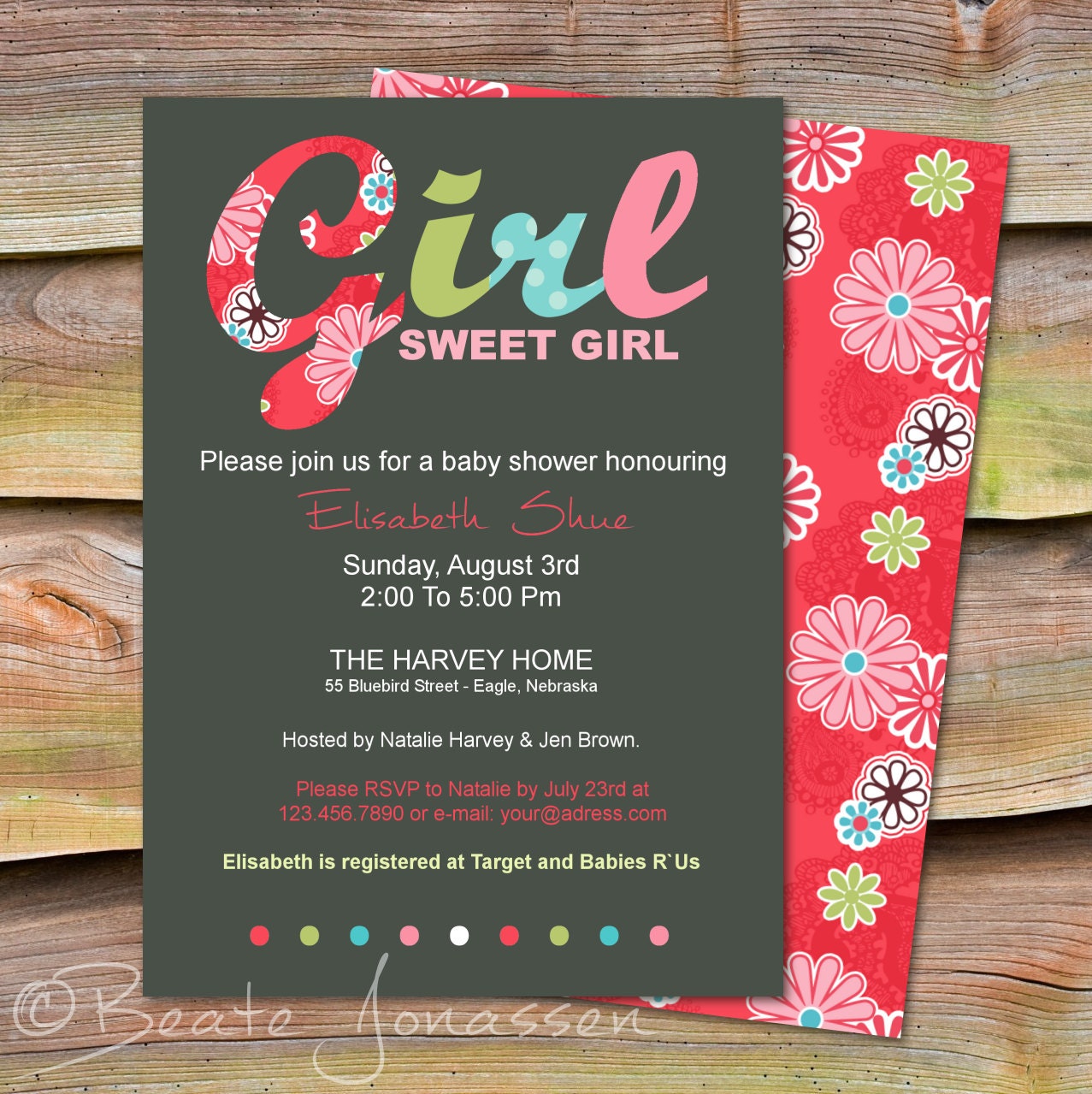Personalized Sweet Girl Baby Shower Invitation Il_170x135