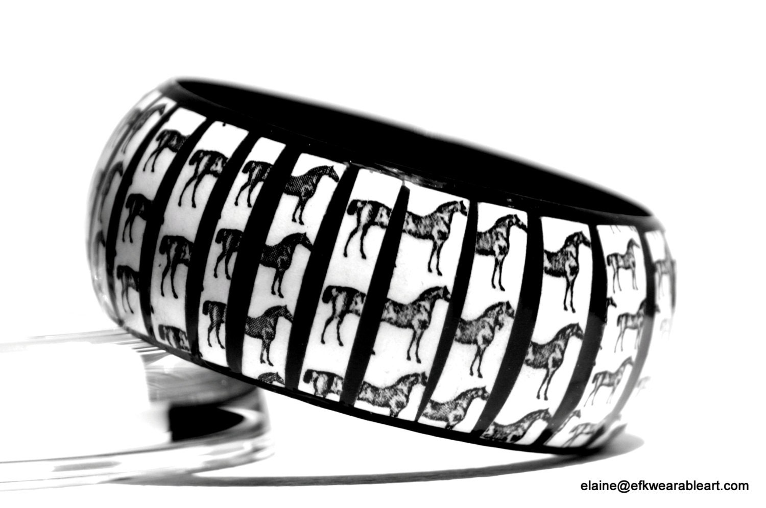 Horse Bracelet Bangle --  Equestrian Fashion Jewelry, Handmade Jewelry for Horse Lovers