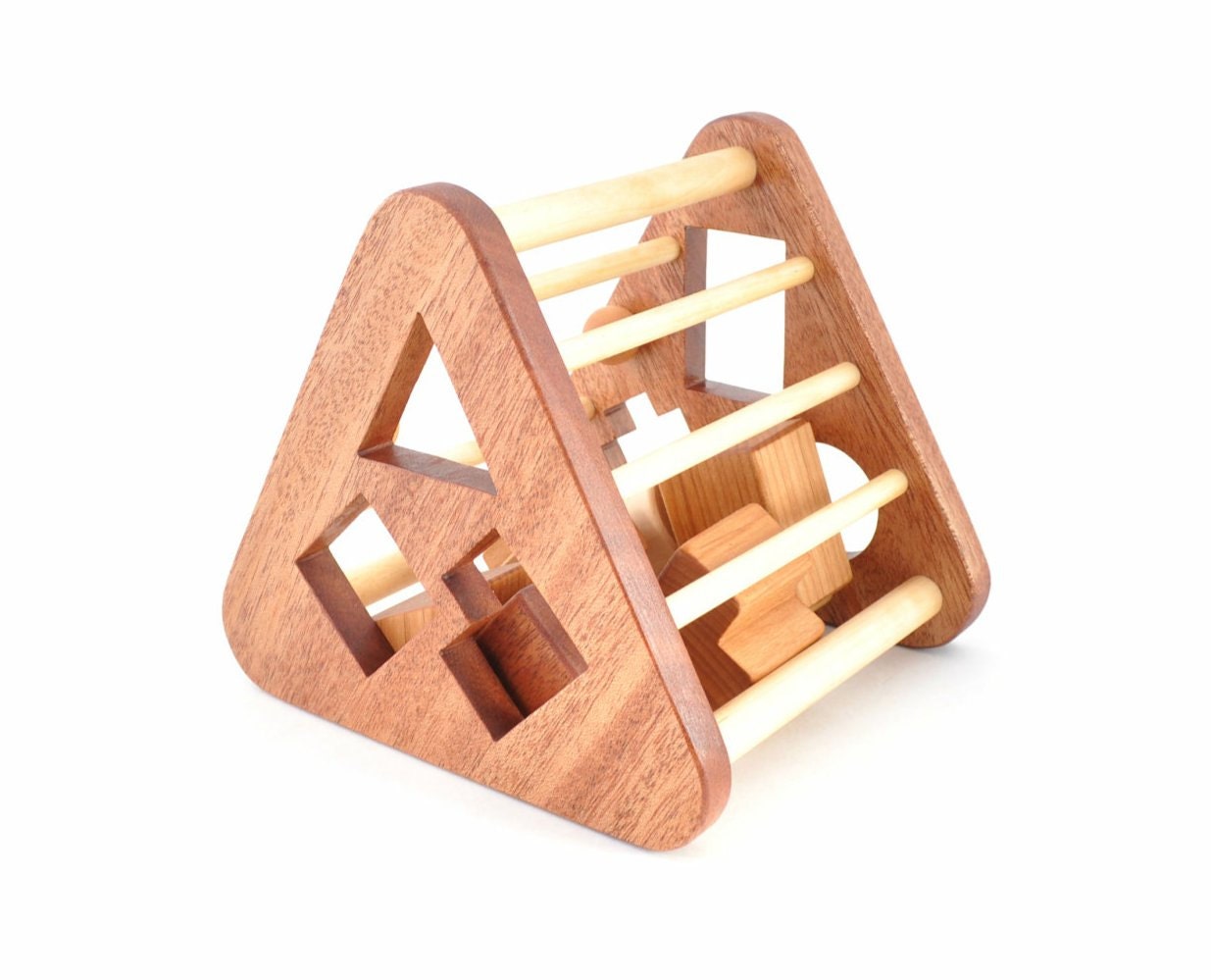 Wooden Shape Sorter Toy - Montessori Inspired Educational Toy for a Baby or a Toddler - Eco-Friendly Sorting Game - Organic Wood Toy