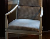 SALE Shabby Chic Gray and White Polka Dots Accent Side Chair