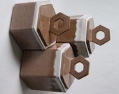 Hexagonal Prisms with lids Set of 3