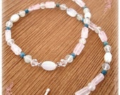 MOTHER's DAY SALE: Rose Dream, Rose Quartz, Moonstones, Citrine & Turquoise with Swarovski Crystal, Love Heart Chakra, Spiritual Romantic