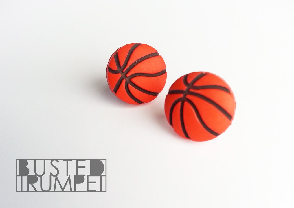 Mini Basketball Earrings - Surgical Steel Posts