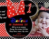 Minnie Mouse Invitations, Printable Birthday Party You-Print Custom Personalized Digital Photo Card Invites Il_170x135