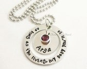 Mother's Day Gifts - Personalized Hand Stamped - As Long As I'm Living, My Baby You'll Be Necklace - Custom Mommy Aluminum Jewelry