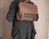 Brown men's satchel bag' Genuine leather bag, student backpack for men, School bag,  gift for him, laptop bag, messenger bag, briefcase