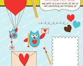 Owl Valentines Day Clip Art Set for commercial use and personal use, owl clipart, owl clip art, commercial clip art, Valentine owl Il_170x135