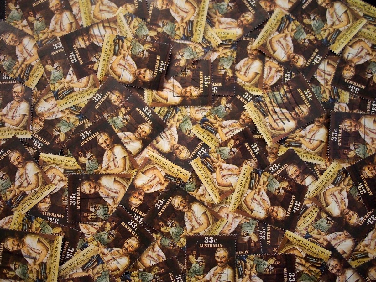 Australia Sheep Shearing Stamps x 10