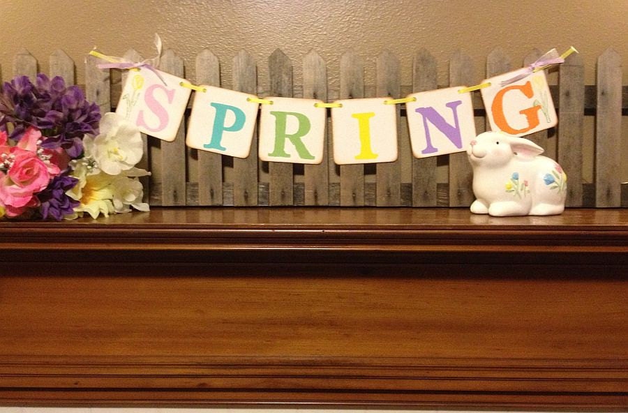 Easter decoration SPRING banner Spring decoration spring garland spring sign Happy Easter photo prop
