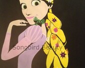 Rapunzel, Tangled, Mandy Moore, Disney, 11x14 Portrait, Acrylic Painting, Frame