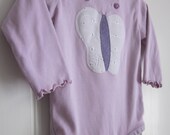 Up-cycled Baby Girl Purple Gymboree Onesie with Appliqued Butterfly Size 12-18 Months, Eco Friendly Re-purposed Baby Girl Clothing
