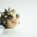 One Happy Fish - Blue Fish - Art Ceramic Miniature - Home Decoration.
