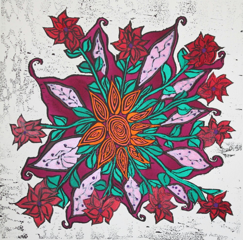 Hand-Tinted & Hand-Pulled Woodblock Print - Out of the Nest - Limited Edition...