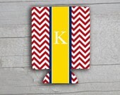 Koozie - Chevron Stripe Design Print Custom Personalized Monogram