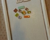 Wall Hanging Wood Memo "One of a kind" Handmade 11X16 Magnetic Message Board - "Love Destination Inspiration""
