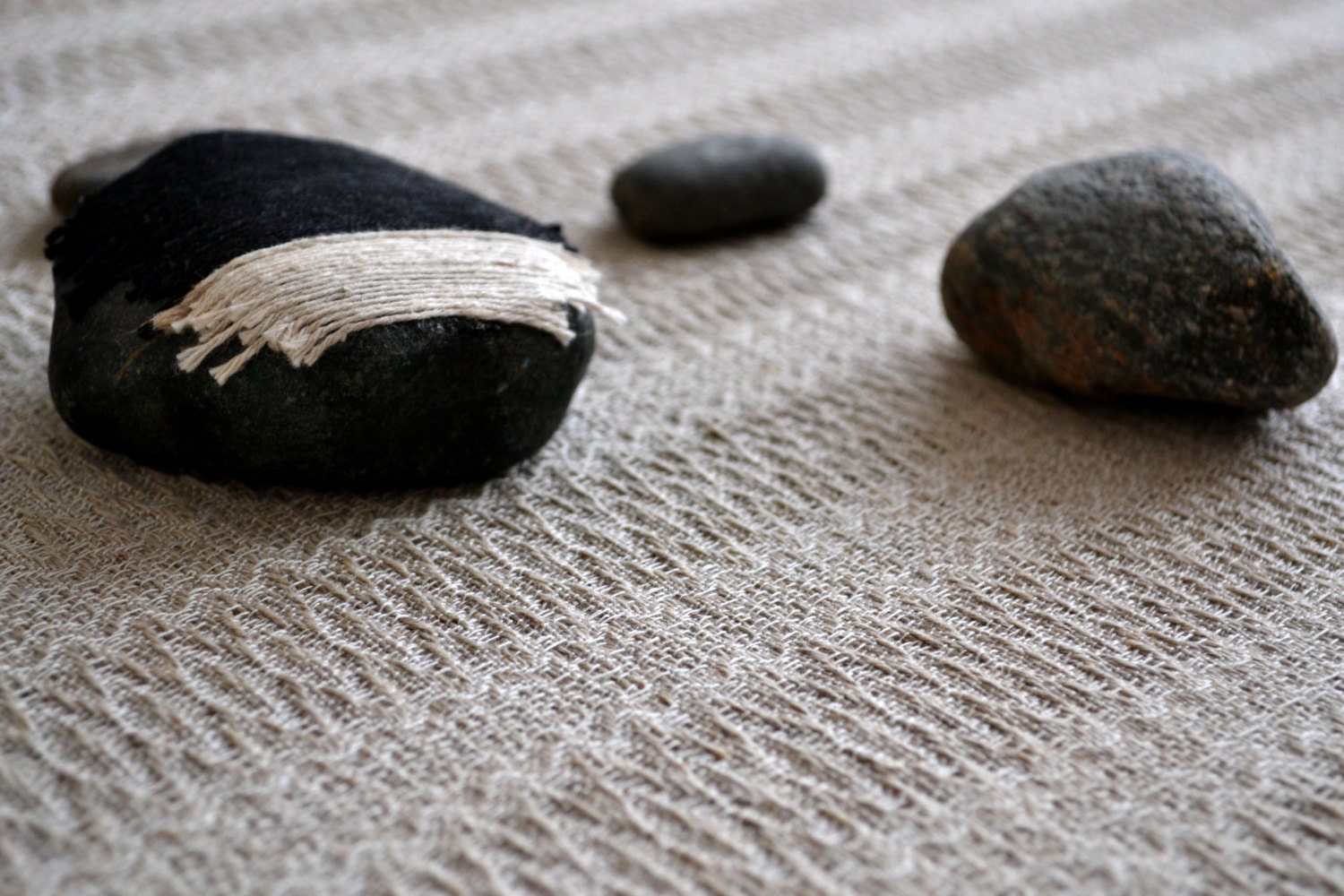 table runner, handwoven from organic linen in natural brown color, tablecloth, house, kitchen decor from natural materials, eco friendly