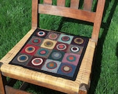 Primitive Folk Art Wool Penny Rug Patchwork Quilt Wallhanging,Table Topper or Chair pad.