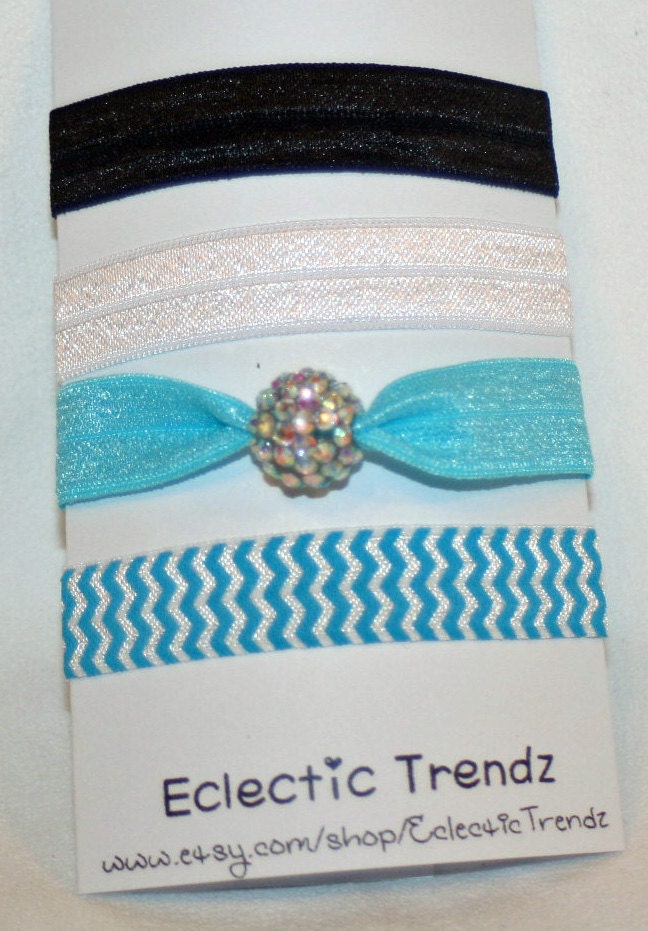5 Fold Over Elastic Hair Ties, Rhinestone, Cheveron, Sports, Dance, Ponytail Holders, Elastic, Emi Jay Style, Anthropology, Yoga