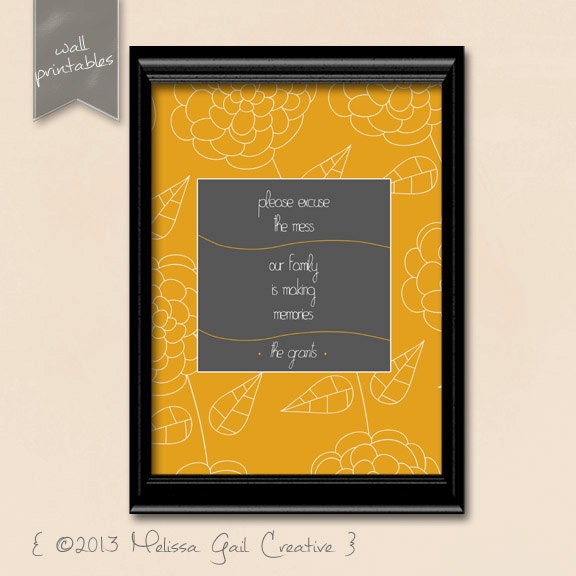 Modern Custom Wall Art. Personalized Family Name Print and Home Decor. Download and Printable.