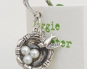 Bookmark "The bird wedding"  bird  nest  silver
