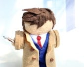 Doctor Who Collectible Felt Doll - 10th Doctor - Art Plush Figurine, Chibi, Geekery